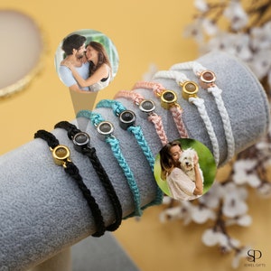 Photo Projection Bracelet, Personalized Picture Projection Beaded Bracelet, Couple Photo Jewelry, Valentine Gift for Her, Bracelet for MAMA