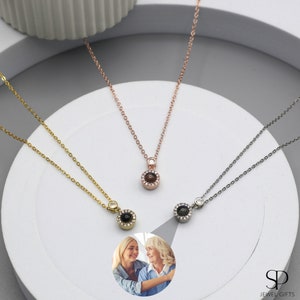 Personalized Bubble Photo Projection Necklace, Custom Memorial Photo Pendant, Mother&#39;s Day Gift for Mama, Birthday Gift for Her