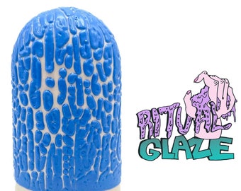 Ritual Glaze: Blue Crawl Glaze, 16oz, Special Effects Ceramic & Pottery Gloop Glaze, Cone 5/6 Low Fire Clay Glaze