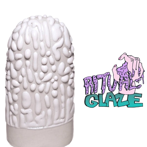 Ritual Glaze: White Bead Glaze, 16oz, Special Effects Ceramic & Pottery Gloop Glaze, Cone 5/6 Low Fire Clay Glaze