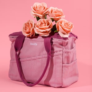 Desert Rose Soolla® Art Studio Tasche, Pinke Häkeltasche & Keramik-Werkzeugtasche Tote, Strickgarn Projekttasche, Weihnachtsgeschenk für Künstler