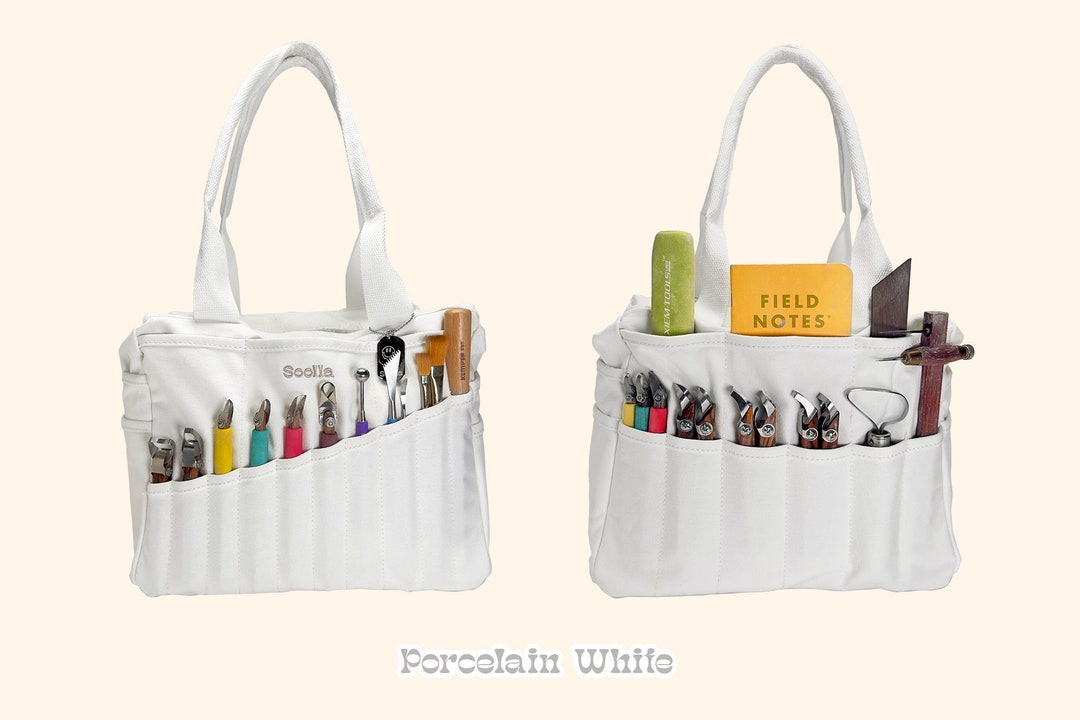 Graphite Soolla® Studio Bag, 1 Pottery Tool Bag & Art Supplies Organizer,  Knitting Project Bag, Crochet, Artist Gift, Craft Bag 