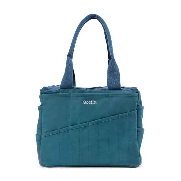 Aquamarine Soolla® Studio Art Supply Bag, #1 Pottery Tool Bag For Ceramics Tools & Knitting Yarn Needle Projects, Crochet Sewing Crafts Bag