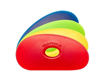 Mudtools Shape 1 Polymer Rib - Versatile Pottery Tool in 4 Flexibilities (Red, Yellow, Green, Blue), Ceramic Rib, Clay & Pottery Tools