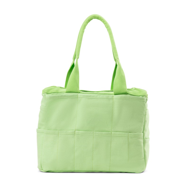 lime green pottery tool bag