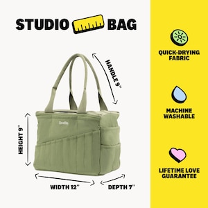 a picture of a tote bag with measurements