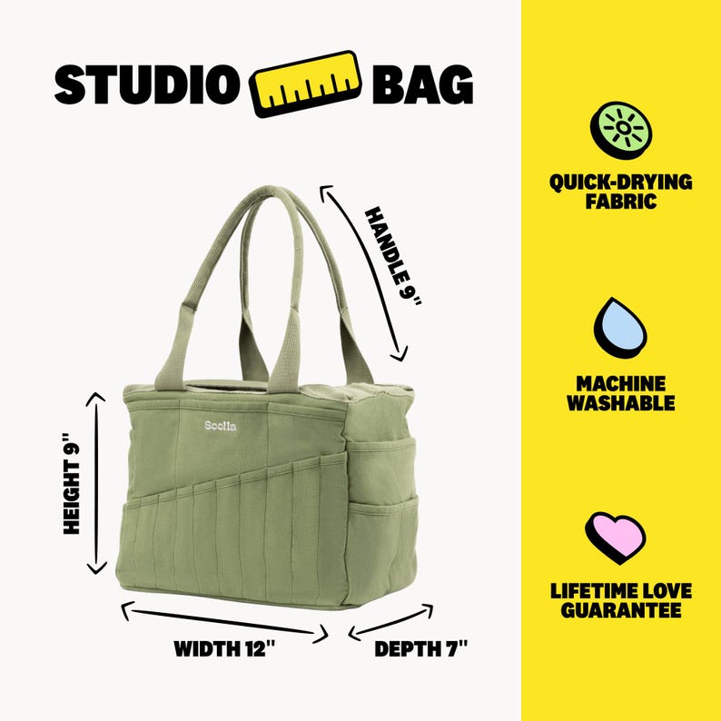 a picture of a tote bag with measurements