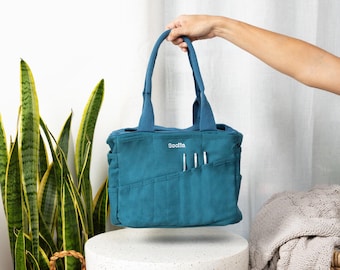 Aquamarine Soolla® Studio Art Supply Bag, #1 Pottery Tool Bag For Ceramics Tools & Knitting Yarn Needle Projects, Crochet Sewing Crafts Bag