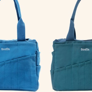 2er-Pack Soolla® Studiotaschen, Kunstbeutel & Keramik-Werkzeugtasche, Blaue Serie, Strickprojekt-Tasche, Häkelarbeit, Basteltasche, Lehrer-Geschenk, Künstler-Geschenk