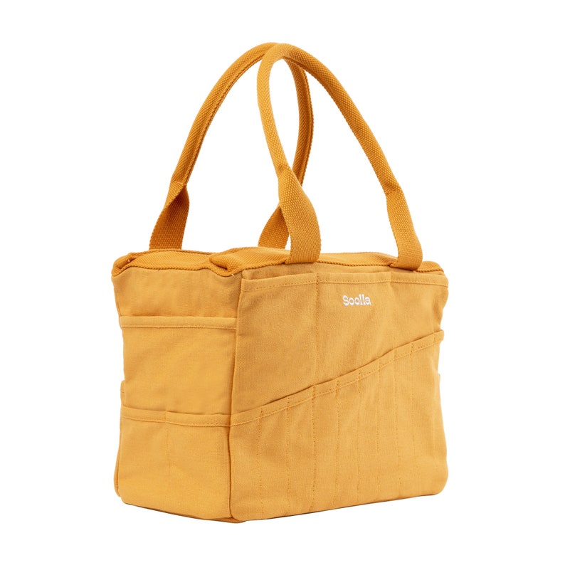 NEW: Sedona Soolla® Studio Bag, Pottery Tool Bag, Sewing, Knitting Project Bag, Craft Organizer, Orange Brown Art Supply Bag for Adults image 3