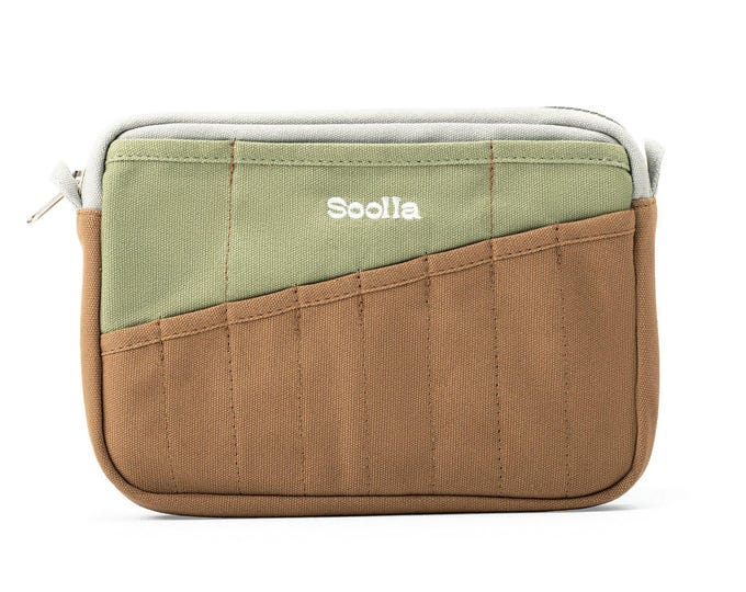Soolla® Good Earth Studio Pouch – Multicolor Canvas Journal Bag | A5 Artist & Stationery Pouch | 20-Pocket Art Supply Bag