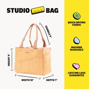 a picture of a tote bag with measurements