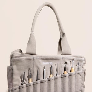 Sac d'atelier Graphite Soolla®, n° 1 de sac à outils de poterie et organisateur de fournitures artistiques, sac pour fils à tricoter et aiguilles, crochet, cadeau d'artiste, sac de travaux manuels