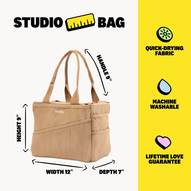 a picture of a tote bag with measurements