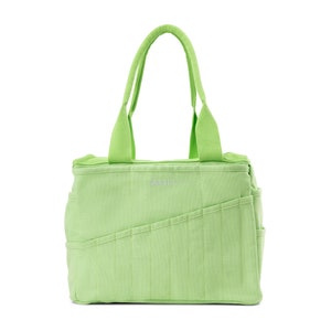 lime green pottery tool bag