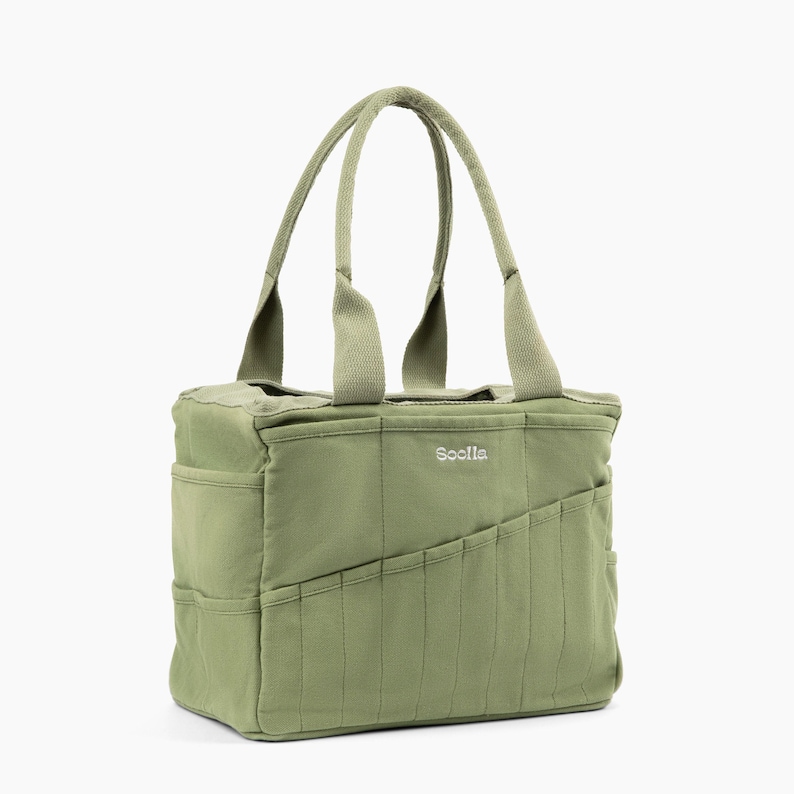 light green pottery and art supply bag