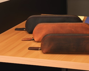 Personalized Leather Pen Case for Office Friends | Custom Fountain Pen Case | Apple Pen Case | Handmade Pen Holder Pouch | Christmas Gift