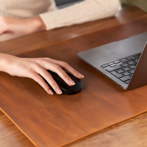 Personalized Leather Desk Pad for Office Friends and Christmas Gift | Handmade Leather Laptop Mat | Office Accessories | Gaming Desk Mat