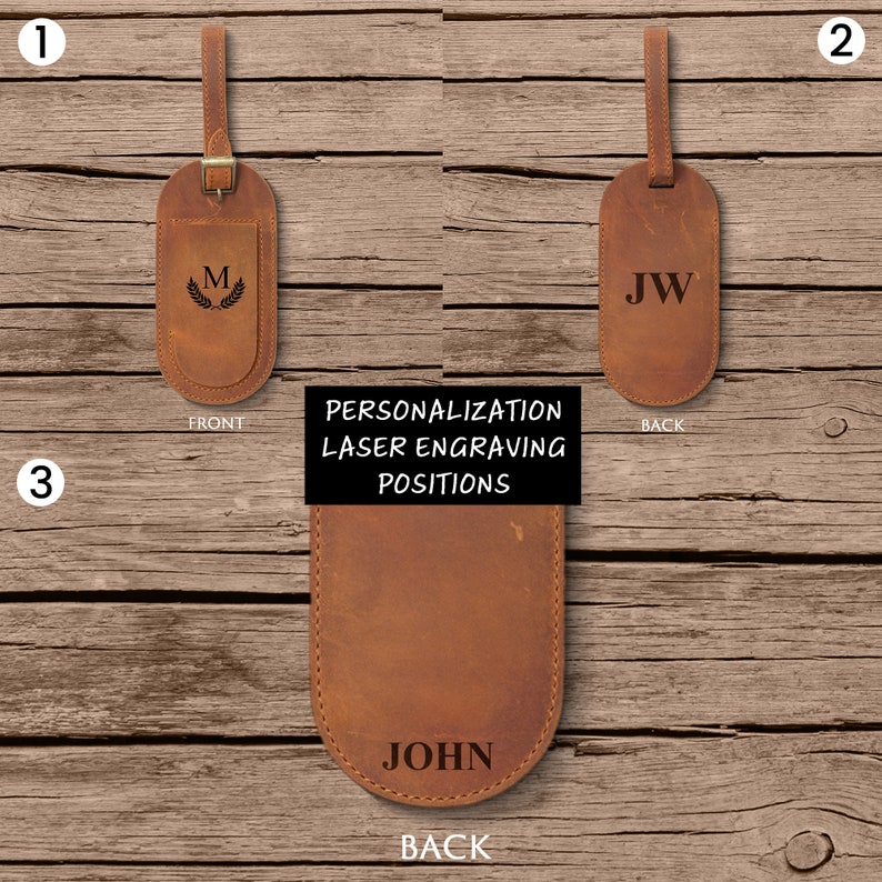 Custom Leather Luggage Tag Handmade Luggage Tag Address Tag Travel Tag