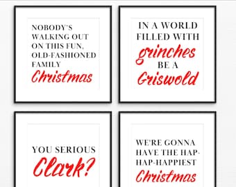 Christmas Vacation Printable Quotes Bundle SVG PNG, Griswold, Christmas Decor, Digital Download
