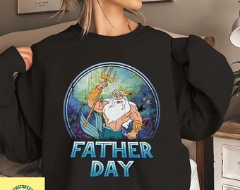 Camiseta retro de La Sirenita del Rey Tritón, camiseta del Rey Tritón, camiseta del Día del Padre del Rey Tritón, camiseta del Día del Padre, regalo del Día del Padre, regalo para papá