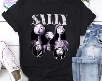 Disney Sally Gothic Shirt, Vintage Horror Puppe T-Shirt, Tim Burton Gruselige Halloween Vibes, Halloween Film Gruseliges Shirt, Gruselige Saison Fan Geschenk