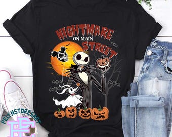 The Nightmare On Main Street Vintage Shirt, Jack Skellington Shirt, Halloween Nightmare Shirt, Not So Scary Halloween Shirt, Tee For Kids