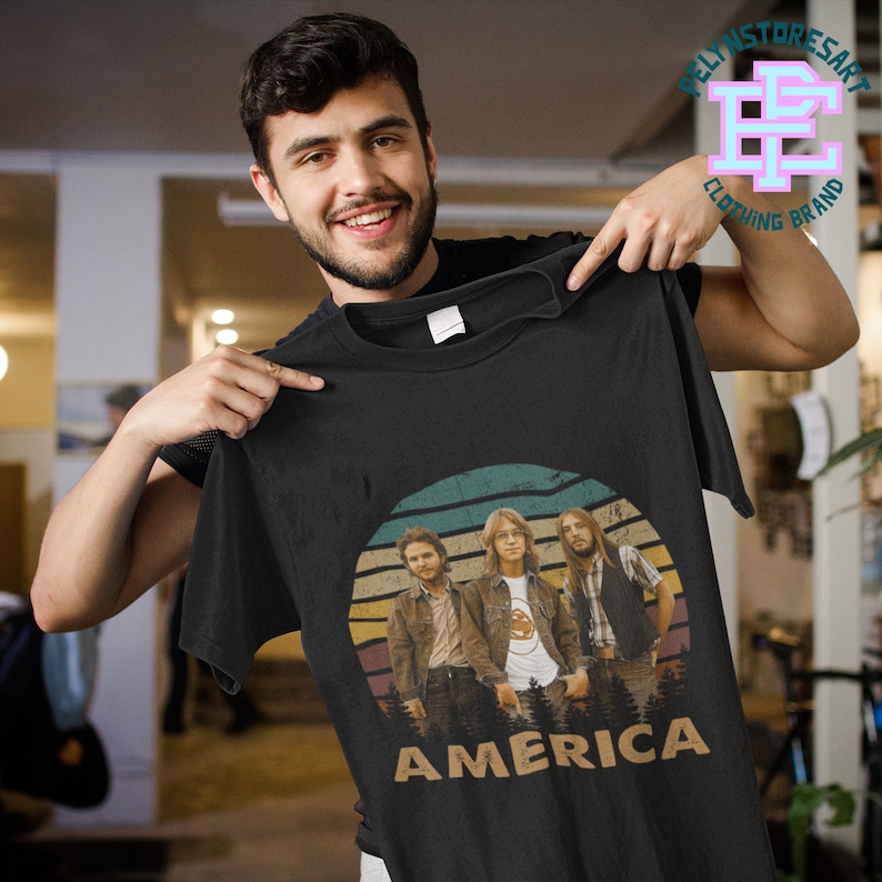 America Band Tshirt Rock Band Shirt Retro America Band Etsy