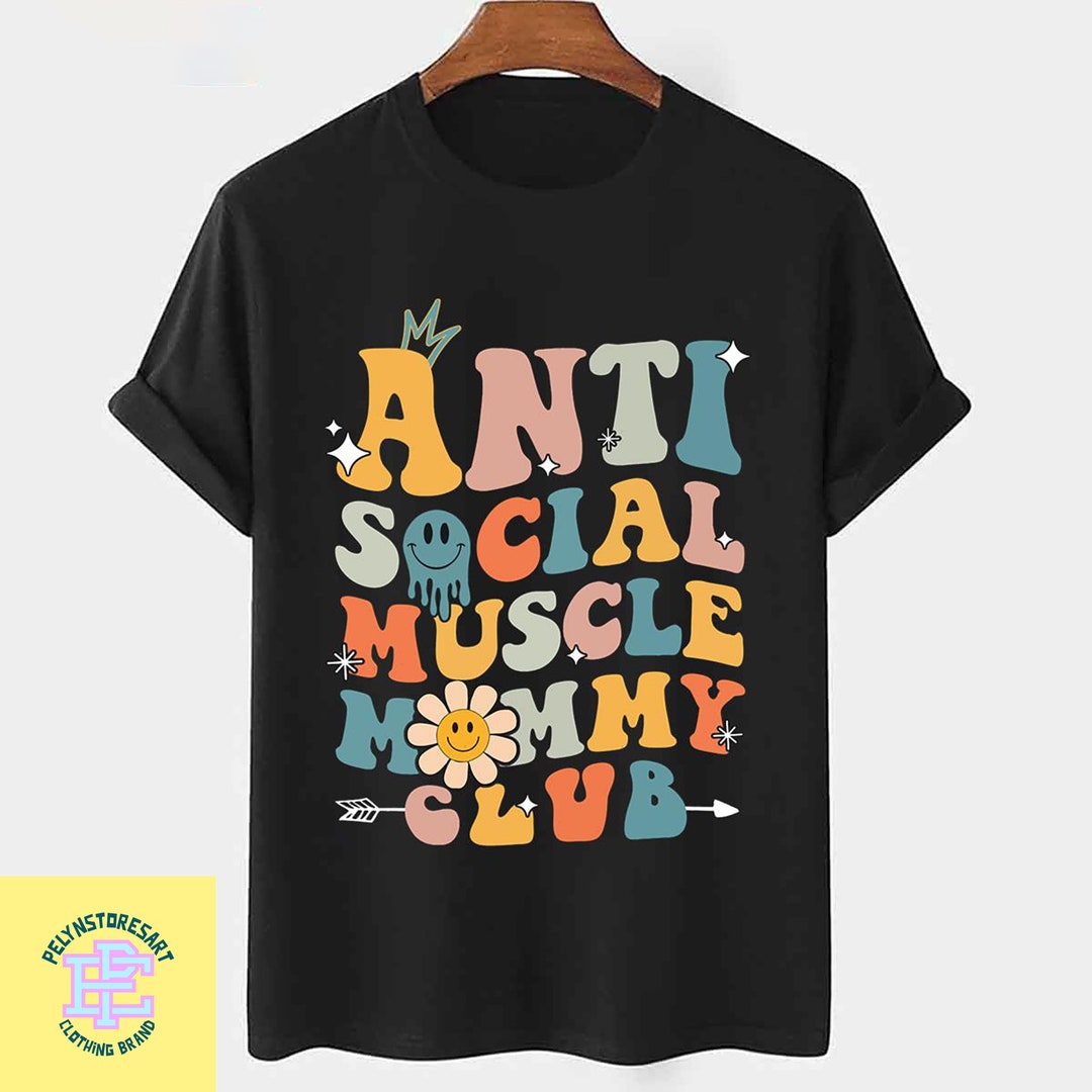 Anti Social Muscle Mommy Tshirt, Funny Gym Shirt, Hippie Vintage Shirt