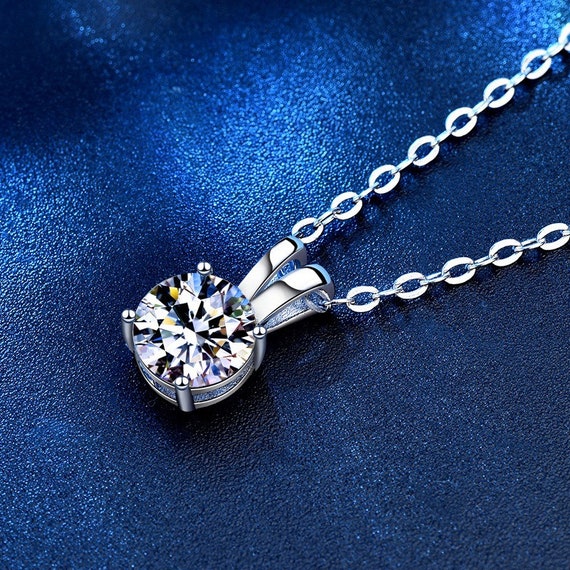 1ct D Colour Clarity 6.5mm VVS1 Moissanite Lab-diamond Necklace