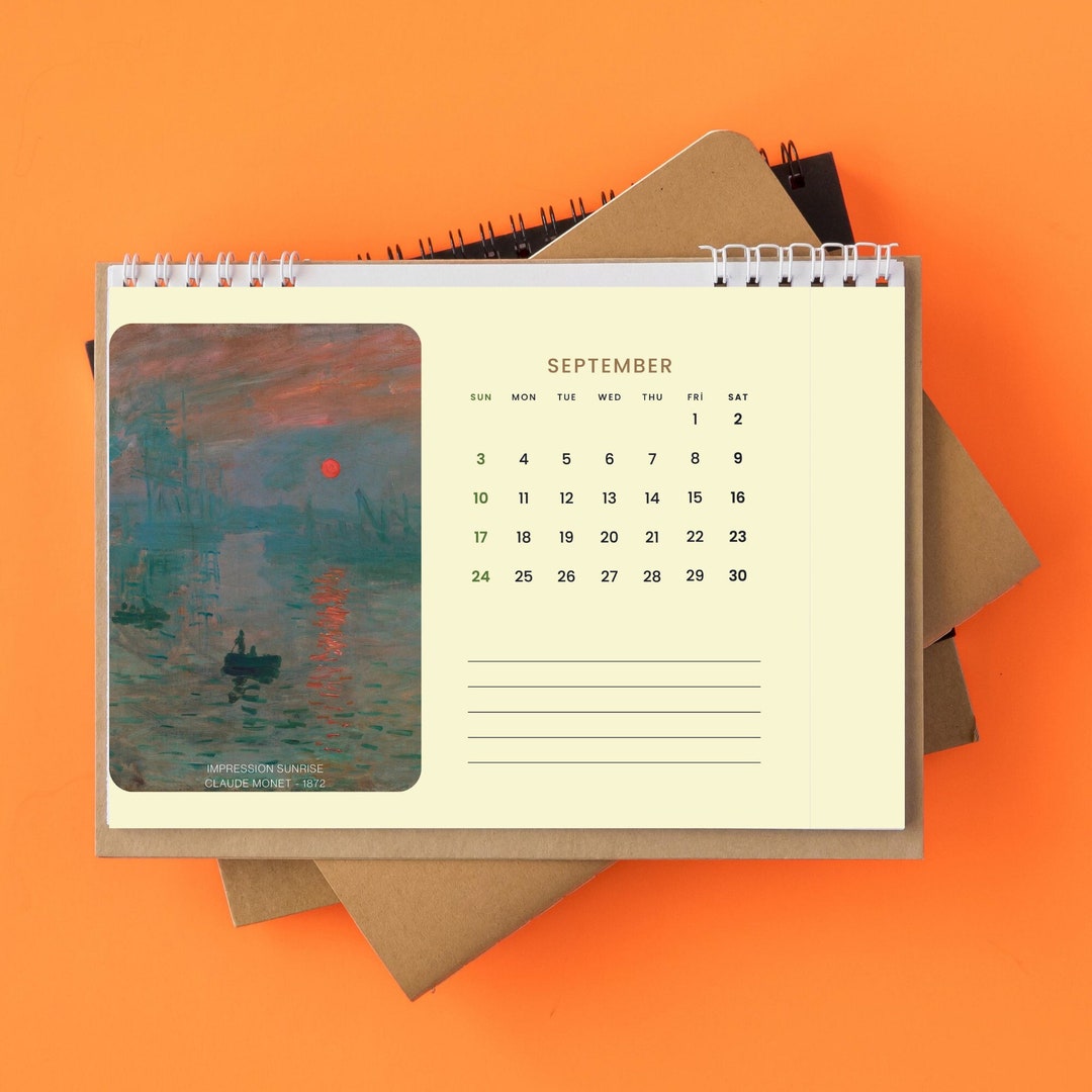 Famous Paintings Calendar Printable Calender - Etsy