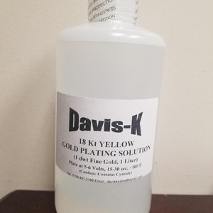 Davis-K 18K Gold Plating Solution (1 DWT) Ready to Use Gold Electroplating LITER