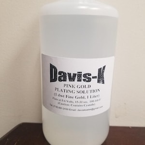 Solución de baño de oro rosa Davis-K PINK (rosa) 1 DWT Listo para usar Galvanoplastia de oro LITRO