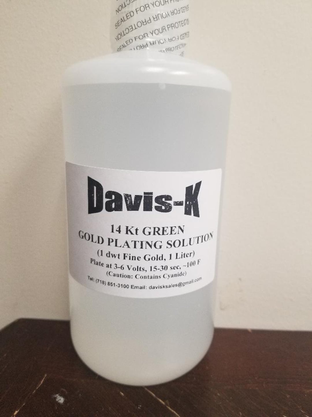 Davis-k 14K GREEN Gold Plating Solution 1 DWT Ready2use Electroplating  LITER 