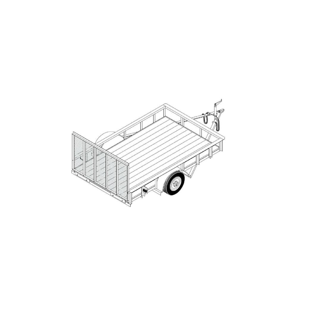 DIY 3.5K Utility Trailer Blueprint Master Plan T1110 6'4 X 10' Single