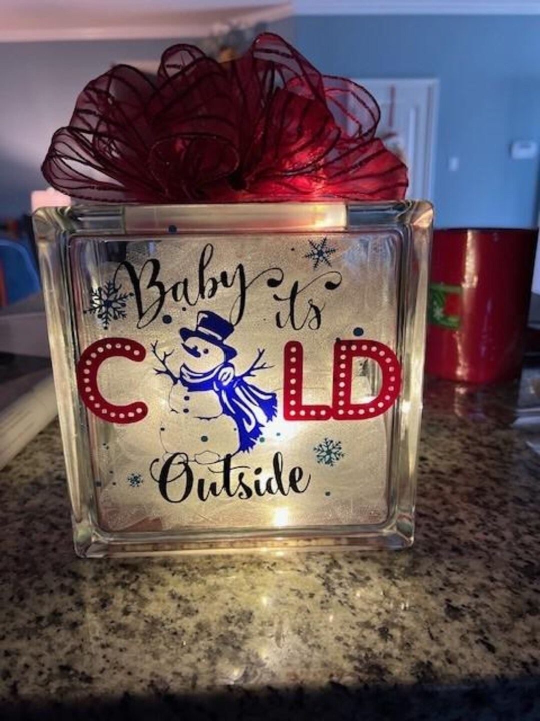 Baby It's Cold Outside Lighted Christmas Block - Etsy