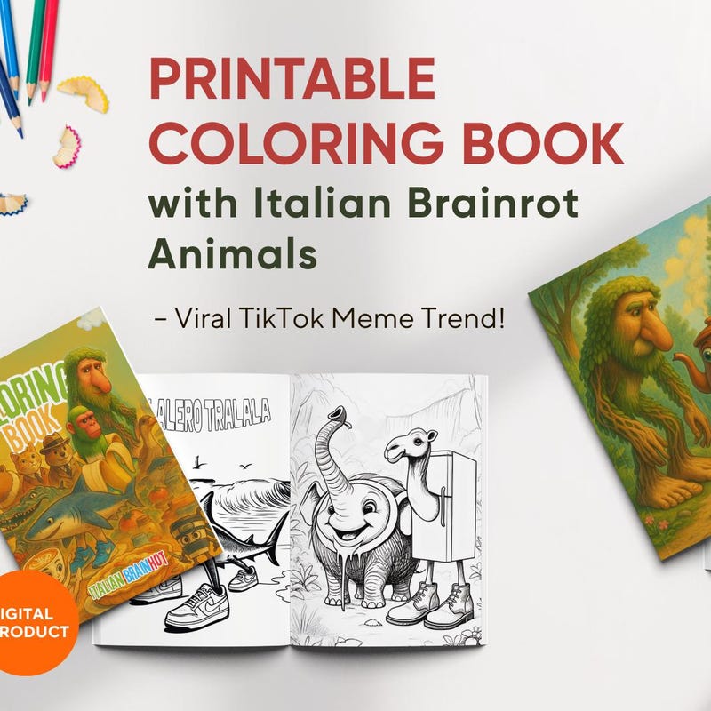 Italian brainrot para colorear pdf - Etsy España