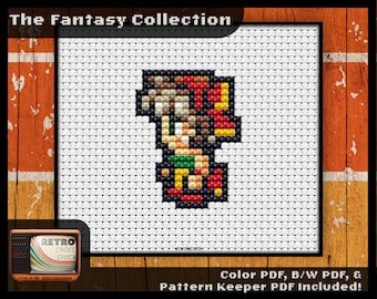 Final Fantasy 6 Inspired Relm Character Cross Stitch Pattern | Small Project | Geeky crafting | Retro graphics | PDF/Pattern Keeper