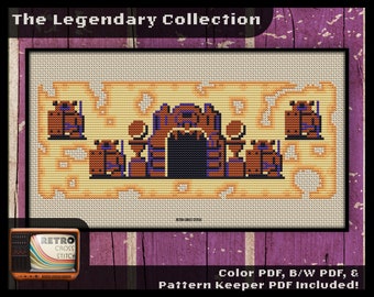 Zelda Inspired Dungeon 3 Entrance Cross Stitch Pattern | Geeky crafting gift | Fun Retro graphics | Zelda Cross Stitch | PDF/Pattern Keeper
