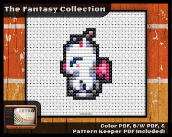 Final Fantasy 6 Inspired Mog Character Cross Stitch Pattern | Nerdy home craft | Small geeky project | Pixel graphics | PDF/Pattern Keeper
