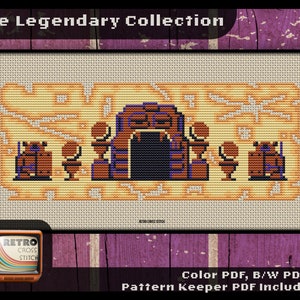 Zelda Inspired Dungeon 5 Entrance Cross Stitch Pattern | Geeky crafting gift | Fun Retro graphics | Zelda NES | PDF/Pattern Keeper