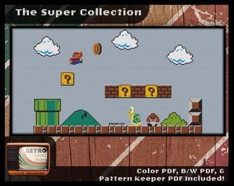 Super Mario Bros Inspired Cross Stitch Pattern | Geeky crafting gift | Mario Xstitch | Fun for gamers | Retro graphics | PDF/Pattern Keeper