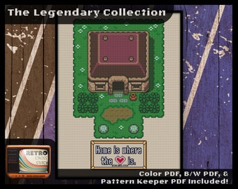 Home Is Where The Heart Container Is Cross Stitch Pattern | Zelda: A Link To The Past Inspired | Zelda Cross Stitch | Fun project for gamers
