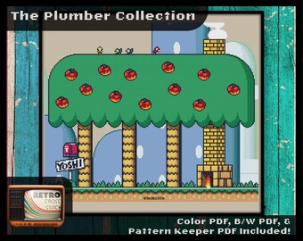 Super Mario World Inspired - Yoshi's House Cross Stitch Pattern | Geeky crafting | Mario Xstitch | Large project for gamers