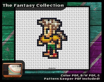 Final Fantasy 6 Inspired Gau Character Cross Stitch Pattern | Small Project | Geeky crafting | Retro graphics | PDF/Pattern Keeper