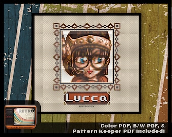 Chrono Trigger Inspired - Patrón de punto de cruz de retrato de Lucca / Pequeño proyecto de artesanía geek / PDF/Pattern Keeper / Videojuego RPG