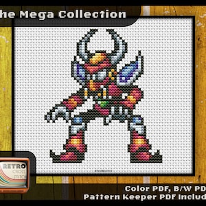 Mega Man X 1 Ispirato - Schema punto croce Boomer Kuwanger / Creazione per giocatori / Grafica retrò / PDF/Pattern Keeper