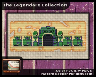 Zelda Inspired Dungeon 2 Entrance Cross Stitch Pattern | Geeky crafting gift | Fun Retro graphics | Zelda Cross Stitch | PDF/Pattern Keeper