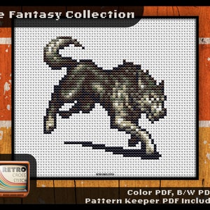 Final Fantasy 6 Inspiré Lobo Cross Stitch Pattern | Petit point de croix | Cadeau d’artisanat geek | Graphiques en pixels | PDF/Gardien de modèles