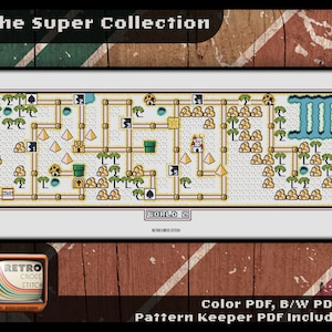Super Mario Bros 3 - World 2 Inspired Cross Stitch Pattern | Geeky crafting | Mario Xstitch | Huge project for gamers | PDF/Pattern Keeper